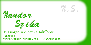 nandor szika business card